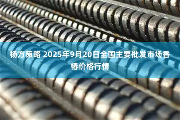 杨方策略 2025年9月20日全国主要批发市场香椿价格行情