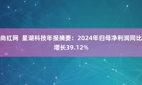 尚红网  星湖科技年报摘要：2024年归母净利润同比增长39.12%